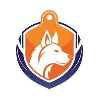 el cabeza de un perro es centrado en un pulcro Insignia gráfico, creando un contemporáneo logo diseño, contemporáneo logo presentando un pulcro mascota etiqueta gráfico, minimalista sencillo moderno logo diseño vector