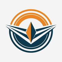 Clean logo design in orange and blue colors on a white backdrop, Create a clean and understated logo featuring a timeless font vector