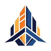 Innovative New Products Logo, Combine architectural elements with abstract shapes to create a unique logo for a construction company vector