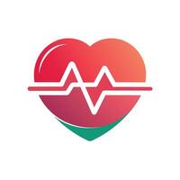 Graphic of a heart with a visible pulse, resembling a heart rate monitor showing a heartbeat, A simple graphic of a heart rate monitor for a wellness clinic's branding vector