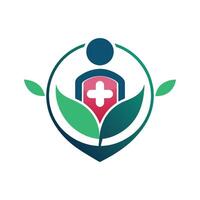 A minimalist emblem representing a medical center, Craft a minimalist emblem that signifies medical professionalism, with a subtle nod to care and compassion vector