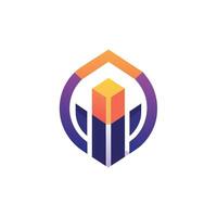 A logo for a company featuring a cube in the center of it, symbolizing a digital marketplace, A stylized symbol for a digital marketplace, minimalist simple modern logo design vector