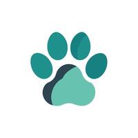 A minimalist illustration of a dogs paw in a flat design, Create a minimalist logo featuring a pet paw print, using simple lines and shapes vector