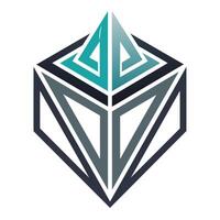 A sleek and modern logo design in black and white with a prominent green triangle, A sleek and modern logo featuring clean lines and geometric shapes vector