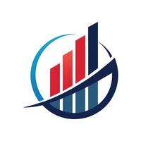 A sleek and simple logo design featuring a graph or chart, A sleek and simple logo featuring a graph or chart to represent financial analysis vector