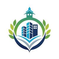 un limpiar y minimalista logo diseño para un edificio compañía, enfatizando profesionalismo y construcción pericia, crear un limpiar y minimalista logo para un educativo consultante firma vector