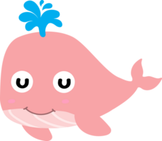 cute whale cartoon, sea animal png