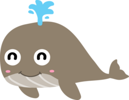 schattig walvis tekenfilm, zee dier png