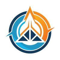 un logo presentando azul y naranja colores con un estrella en el medio, simbolizando profesionalismo y elegancia, crear un símbolo ese evoca el profesionalismo y fiabilidad de contabilidad servicios vector