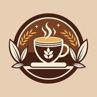 un taza de café con vapor creciente desde él, crear un minimalista logo para un de moda café comercio, minimalista sencillo moderno logo diseño vector