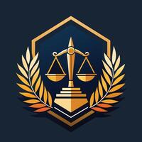 Two scales of justice side by side, symbolizing fairness and balance in a virtual courtroom platform, Design a sleek icon for a virtual courtroom platform, minimalist simple modern logo design vector