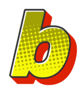 Comic Halftone Alphabet Letter and Number png