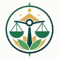 el logo de un ley firme, presentando un limpiar y sofisticado diseño ese encarna profesionalismo, desarrollar un limpiar y sofisticado emblema ese evoca un sentido de equilibrar y vitalidad vector