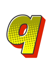 Comic Halftone Alphabet Letter and Number png