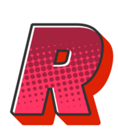 Comic Halftone Alphabet Letter and Number png