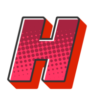 Comic Halftone Alphabet Letter and Number png