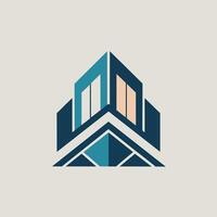 logo diseño presentando un combinación de azul y naranja colores para un edificio, un limpiar y sofisticado logo para un pionero tecnología puesta en marcha vector