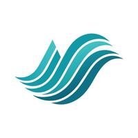 un azul ola logo desplegado en un limpiar blanco fondo, incorporar un sutil ola modelo dentro un logo para un riqueza administración firma vector