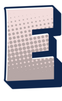 grappig halftone alfabet brief en aantal png