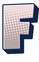 grappig halftone alfabet brief en aantal png