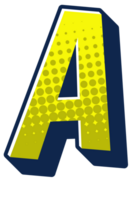 Comic Halftone Alphabet Letter and Number png