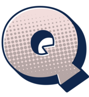 grappig halftone alfabet brief en aantal png