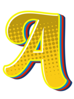 Comic Halftone Alphabet Letter and Number png