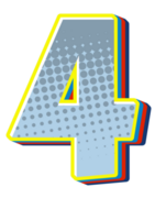 Comic Halftone Alphabet Letter and Number png