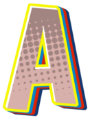 Comic Halftone Alphabet Letter and Number png