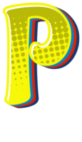 Comic Halftone Alphabet Letter and Number png