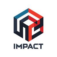 The impact logo features bold block typography, creating a strong visual presence, Explore the use of bold, block typography for impact, minimalist simple modern logo design vector