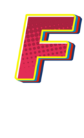 Comic Halftone Alphabet Letter and Number png