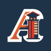 The logo of the Atlanta Braves, featuring a bold letter design, symbolizing the teams identity and brand, Minimalist design featuring a single, bold letter as the logo for a school vector