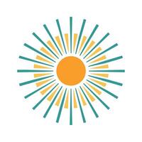 A sun emitting bright and sharp rays in a stylized design, Sunburst design with clean lines and minimal color palette vector