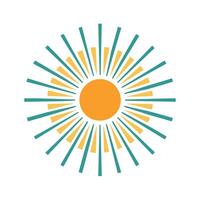 A sun emitting bright and sharp rays in a stylized design, Sunburst design with clean lines and minimal color palette vector