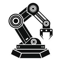 Black and white illustration of a detailed blueprint of a robotic arm, Stylized blueprint of a robotic arm in black and white, minimalist simple modern logo design vector