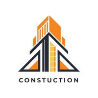 Logo design for a construction company, featuring typography and symbols representing strength and durability, Use typography in a creative way to convey the idea of construction in a logo vector