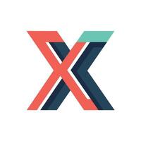 The letter X is creatively constructed using vibrant and colorful lines in this minimalist design, letter X logo leader design, Minimalist X initial based icon vector