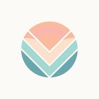 un logo presentando un geométrico diseño en suave pastel colores para un compañía, suave, pastel colores en un calmante composición, minimalista sencillo moderno logo diseño vector