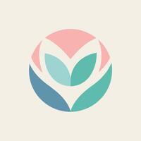 Soft pastel-colored logo design representing a flower shop with artistic floral elements, Soft pastel colors blended together to symbolize healthy skin vector