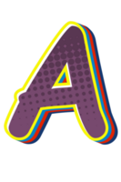 Comic Halftone Alphabet Letter and Number png