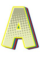 grappig halftone alfabet brief en aantal png