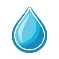 un azul gotita de agua soportes fuera en contra un llanura blanco fondo, agua gotita icono en un moderno minimalista estilo, minimalista sencillo moderno logo diseño vector