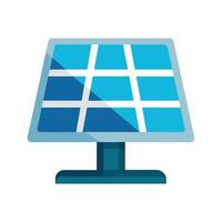 A flat screen monitor displaying a grid pattern with precision and clarity, Solar panel icon with sleek, understated details, minimalist simple modern logo design vector