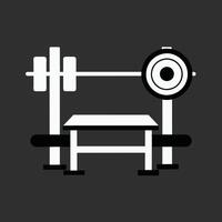 A weight bench with a barbell in a minimalist black and white setting, Weight bench and squat rack ensemble, minimalist simple modern logo design vector