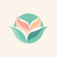 un logo diseño para un flor tienda presentando suave pastel colores y floral elementos, suave pastel colores mezclado juntos a simbolizar sano piel vector