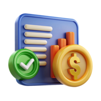 money investing chart, dollar money investing 3d icon png