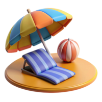 3d icon illustration of beach chair png