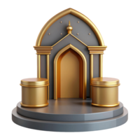 cute 3d of luxury islamic dome png