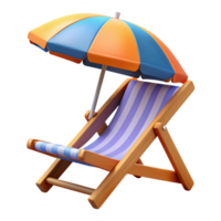 3d icono ilustración de playa silla png